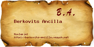 Berkovits Ancilla névjegykártya